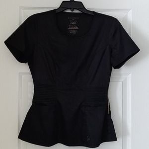 Jannuu black peplum scrum top